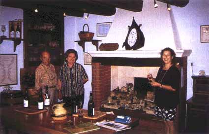Roger and Marie-Th�r�se Combe with Annie Davidson in the cave de d�gustation